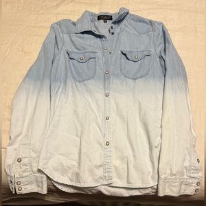 Ombré denim pearl snap shirt by Sanctuary